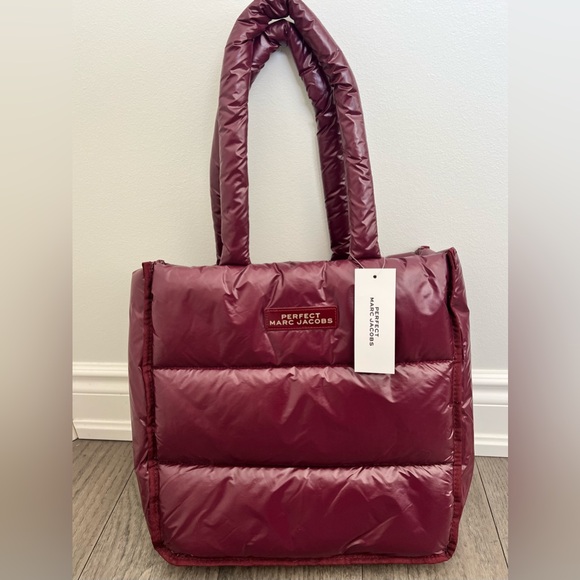 Marc Jacobs Handbags - Marc Jacobs Burgundy Puffer Tote